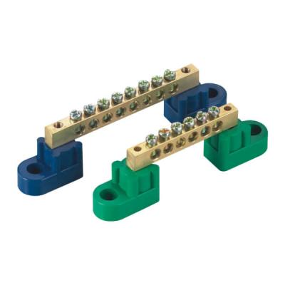 China ABS LS-008 Brass Green Blue Mounting Screw Terminal Block Distribution Box Terminal Block for sale