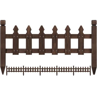 China Easily Assembled Wooden Decorative Coated Garden Fence Border Edging Fence Set Outdoor for sale