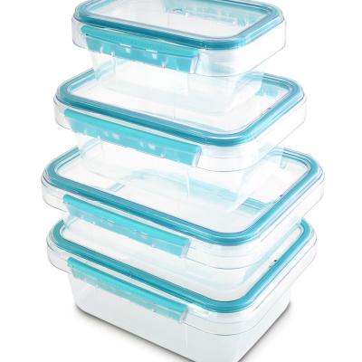 China [4pcs Combo Set] Microwavable Instant Lock PP Food Storage Container with Rectangular Tritan Lid Combo 4pcs Set (485ml, 970ml, 1350ml, 1730ml) for sale