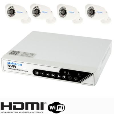 China 720p/960p/1080p HDMI WIFI 4ch NVR KIT IP66 P2P CCTV Camera System for sale