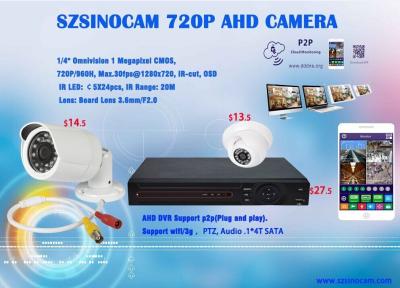 China 720P HD AHD analoge Überwachungskamera OV9712 + NVP2431H mit Videorecorder AHD Digital zu verkaufen