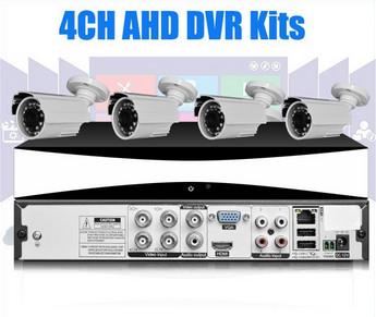 China Security CCTV 4CH 720P AHD DVR Kit 4pcs Bullet Cameras , High Resolution for sale