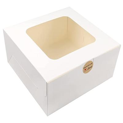 China Transparent Wedding Cake Box 12 Large Recyclable Custom Disposable Cardboard 10X10x5 Paper Blanks Window Boxes Packaging for sale