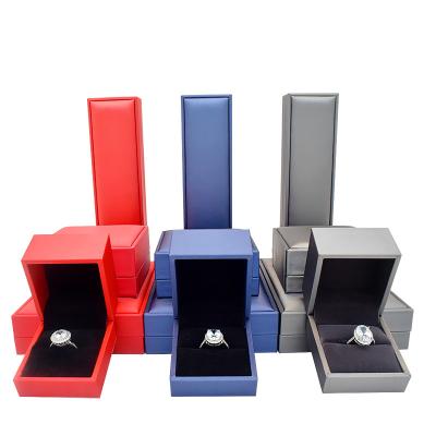 China Wholesale High End PU Leather Packaging Box Custom Logo And Show Ring Folding Luxury Gift Rings Women Jewelry Boxes for sale