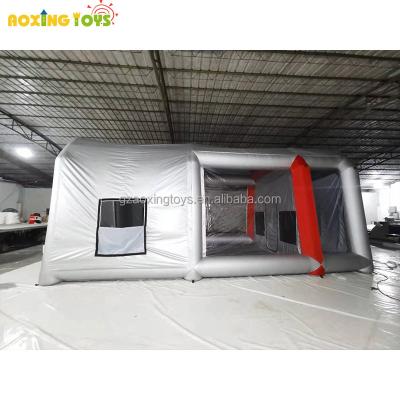 China Inflatable tent Workst 9x3x3.5m car parking oxford spray cloth cabin tents high quality silver painting inflatable inflatable tent or customized for sale