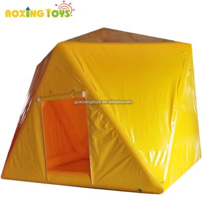 China 4X4M PVC giant transparent inflatable polygon yellow tent with tube for outdoor star gazing camping for sale