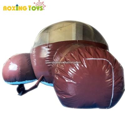 China PVC 5m diameter brown giant transparent inflatable bubble tent with 2 rooms dome star gazing hotel for outdoor camping event for sale