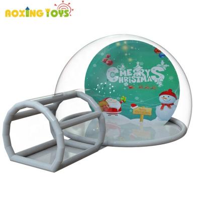 China PVC Advertising Inflatables Outdoor Transparent Christmas Lager Snow Globe Inflatable Bubble Tent House For Sale for sale