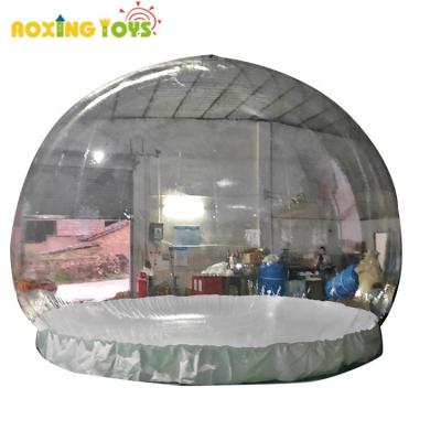 China PVC Advertising Inflatables Giant Transparent Christmas Snow Globe Inflatable Photo Booth Dome Bubble Tent for sale