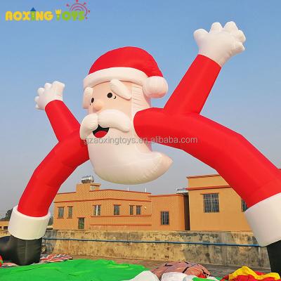 China Oxford Outdoor Advertising Christmas Arch Inflatable Santa Claus Cartoon Decorations for Shopping Mall Yard Event for sale