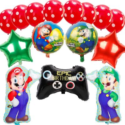 China Wedding Birthday Party Wedding Anniversary Party 2020 Birthday Party Supplies 6pcs Mario Bros Balloons Bouquet Decorations for Kids Birthday for sale