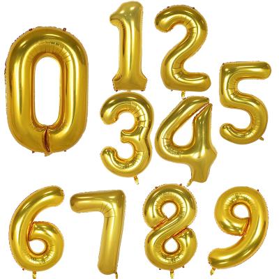 China Wedding Birthday Party Wedding Anniversary 40 Inch Rose Gold Number Foil Helium Balloon USA Black Blue Silver Happy New Year Decoration Rose Balloon 2019 for sale