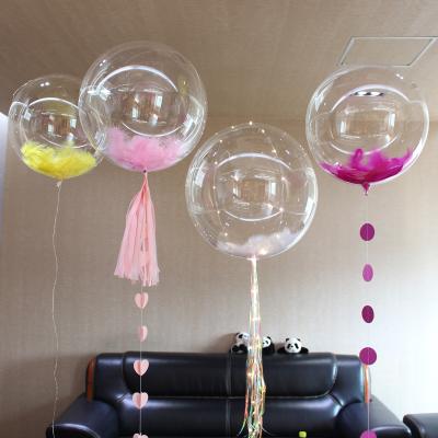 China Wedding Birthday Party Wedding Anniversary 8 10 18 24 36 Inch Round Stretchable Clear Clear Bobo Bubble Plastic Balloons Party Decors for sale