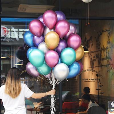 China Wholesale Gift Toy 50pcs/bag Party 2.2g Decorations Balloon Biodegradables Latex Round Metal Chrome Helium Globos for sale