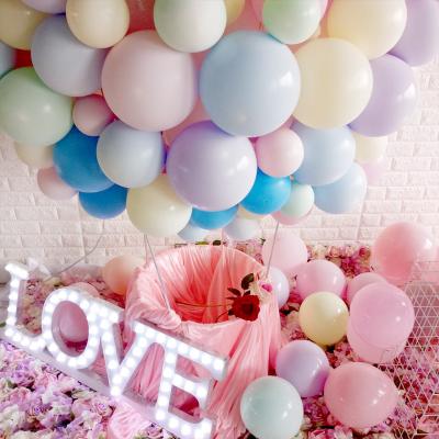 China Gift Toy 100 Helium Balloon 2.2g 10inch Macaron Rainbow Color Pastel Blue Pink Latex Balloons Macaron Balloons For Party Decoration for sale