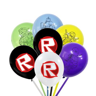 China Toy Gift New Design 10 PCs 12 inch Cartoon Character RO-blox Shape Latex Balloons for Birthday Party Decoration for sale