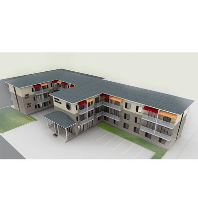 China Modern Attractive Light Steel Structure Economy Building Hotel Luxury Commercial Prefab House for sale