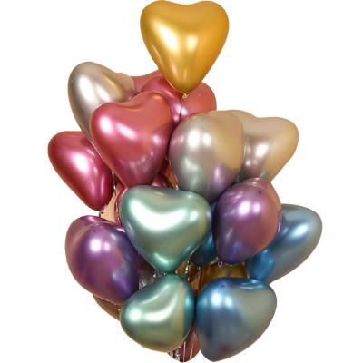 China Party Heart Shape Balloon Mylar Latex Balloon For Propose Wedding Party Decor Valentine Day Metallic Balloons for sale