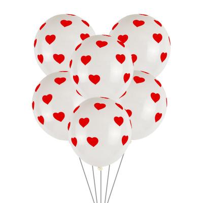 China 12 Inch Wedding Valentine's Day Red Latex Heart Shape Balloon Party Heart Balloons Balloons White Heart for sale