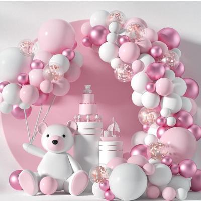 China High Quality Different Size Pink Balloons Latex Kids Happy Birthday Balloons Balloons Party Decorations Arches Party Decorations Set for sale