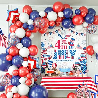 China High Quality 4th of July White Red Blue Balloon Garland Arch Blue Patriotic Party Decoration Set Independence Day Backdrop for sale