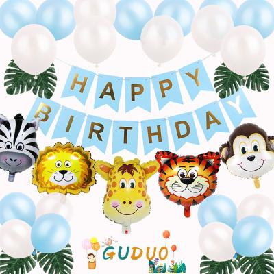 China High Quality Safari Birthday Decorations Jungle Theme Party Supplies Animal Balloons for Kids Boys Birthday Decoration for sale