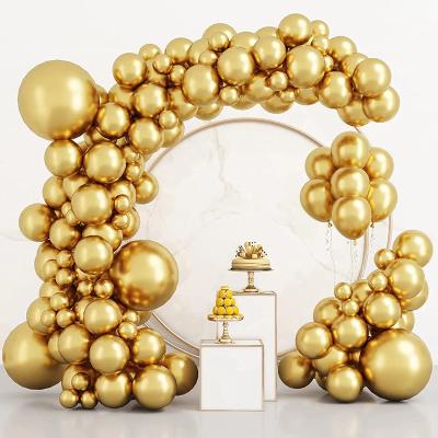 China Customized 86Pcs Gold Environmentally Friendly Balloons 5 12 18 Inch Latex Balloon Set Garland Kit Birthday Wedding Party Wall Decoration Balloons for sale