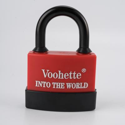 China Iron High security plastic cover padlock waterproof solid iron padlock for sale