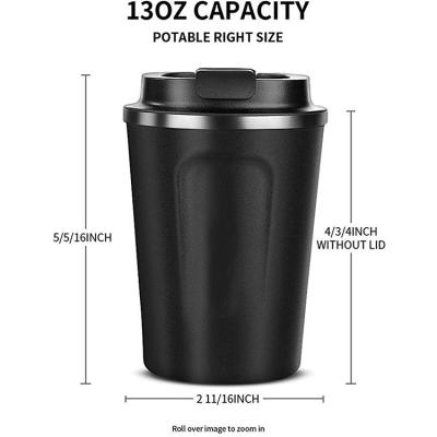 China Sustainable Insulated Coffee Travel Mug | Stainless Steel Coffee Tumbler Cup with Spill Proof Lid, 12 Ounce for sale