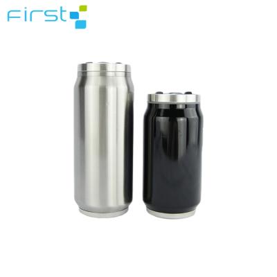 China Sustainable 10oz 13oz Branded Double Wall Travel Camping Steel Mug Handleless Coffee Mugs for sale