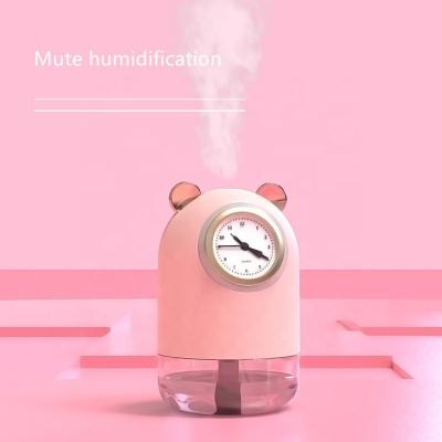 China With Creative Bedroom Desktop USB Moisturizer Jet Humidifier Night Light 2022 Clock Desk Sprayer for sale