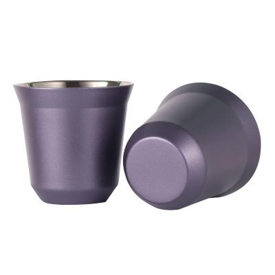 China Factory Wholesale 80ml Small Size Double Wall Vacuum Stored Useful Stainless Steel Espresso Coffee Cups for sale