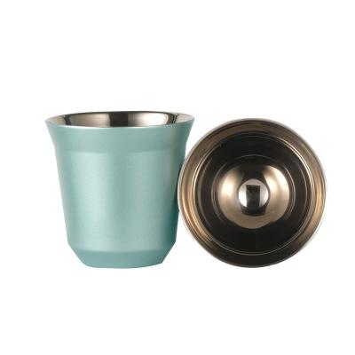 China Factory Wholesale 160ml Double Wall Stainless Steel Espresso Stocked Hot Selling Reusable Iced Coffee Cup for sale