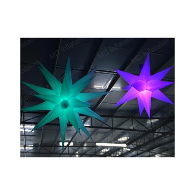 China Decoration for Events Color Changing Inflatable LED Star, Inflatable Star Balloon Air Hanging Decoration for sale