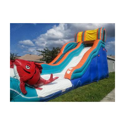 China PVC Large Kahuna Tarpaulin 20ft Commercial Inflatable Water Slide, Commercial Inflatable Water Slide For Sale for sale