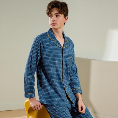 China Wholesale High Quality Men's Breathable Bamboo Fiber Long Tops And Long Pants Bamboo Pajamas for sale