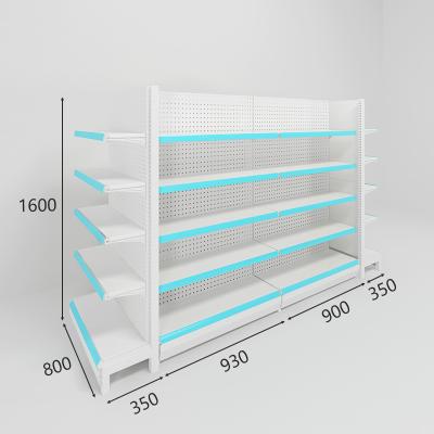 China Customized Double Sided Supermarket Shelf Grocery Shelving Supermarket Racks Shelves Gondola Display Stands for sale