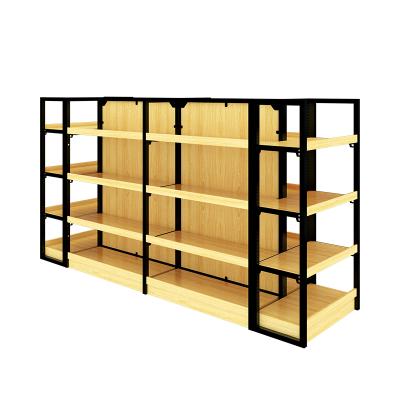 China Double Sided Cost Effective Grocery Customized Picks Store Shelves Double Sided Customizable Rack Multifunctional Supermarket Shelves for sale