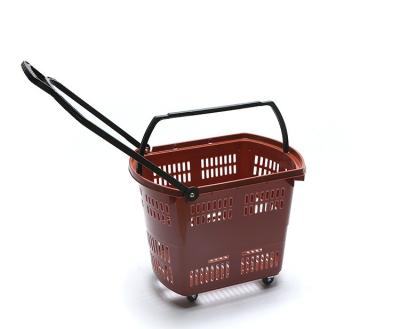 China Durable Shopping Cart 4 Wheels Supermarket Basket Shopping Mall Basket for sale