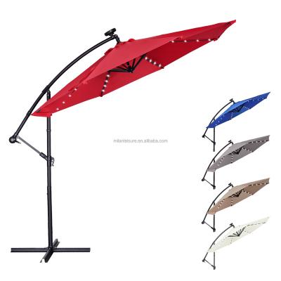 China Modern Umbrella Lights 2021 Factory Direct Sales Rectangular LED Patio Umbrella With LED Lights Customizable Color for sale