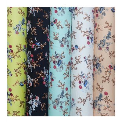 China High Quality Blackout Air Throw Bird Crepe Fabric 100% White Digital Print Floral Viscous Rayon Woven Rayon for sale