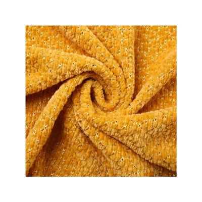 China New design 100%Polyester chenille jacquard windproof fabric for women and kids coat knitted fabric good quality for sale