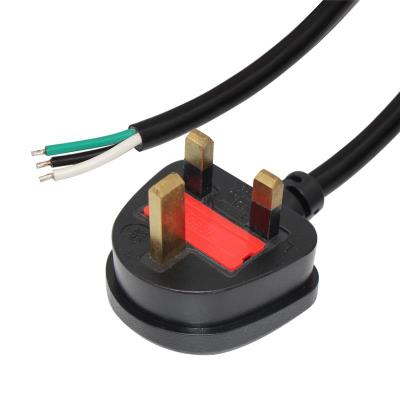 China Home Appliance H05VV-F 3C 0.75mm Attach Kettle PC Monitors Computer TV Printer UK 3 Pin Mains Plug To Lead Stripped Power Cable for sale