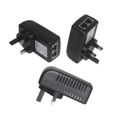 China POE UK BSI Plug POE Power Supply Adapter 802.3Af 24w AC to DC IPC Powered CCTV Device for sale