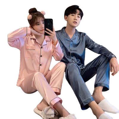 China Breathable silk sheathed silk women's pajamas color version of the spring and autumn women's pajamas simple simulation pure leisure long for sale