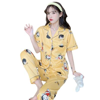 China Breathable Rabid Knitted Full Plain Dyed Women's Sleepwear Lounge Wear Sets Breathable Women for sale