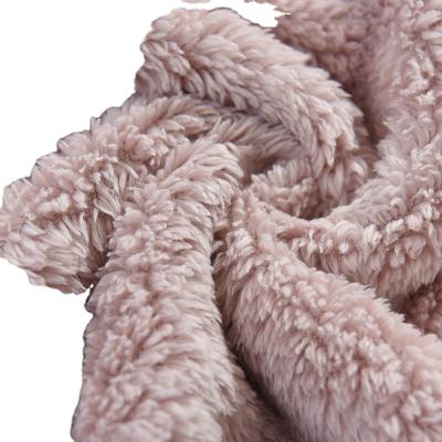 China Shu Velveteen 100 Anti-Static Polyester Knitted Shu Velveteen Cloth Dyed Super Soft Plush Fabric for sale