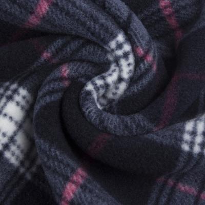 China 100% Polyester Printed Fleece Plaid Anti-Static Printing Customed Printed Fleece Fabric for sale