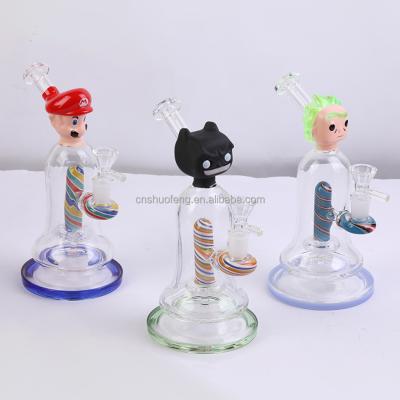 China Modern Colorful Hookah Glass Pipe Weed Tobacco Weed Smoking Water Pipe For Gifts for sale