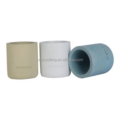 China Home Decoration Custom Unique Container Luxury Candle Packaging Colored Concrete Candle Tins For Candle for sale